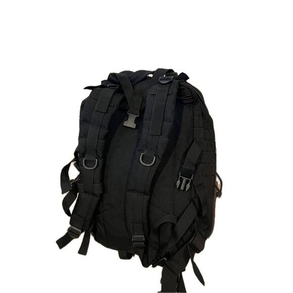 Generic Black Canvas Tactical Backpack - Picture 2 of 5